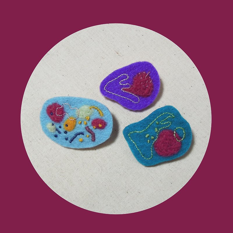 Spring Storm / Hand Embroidery Pin Set - Badges & Pins - Thread Multicolor