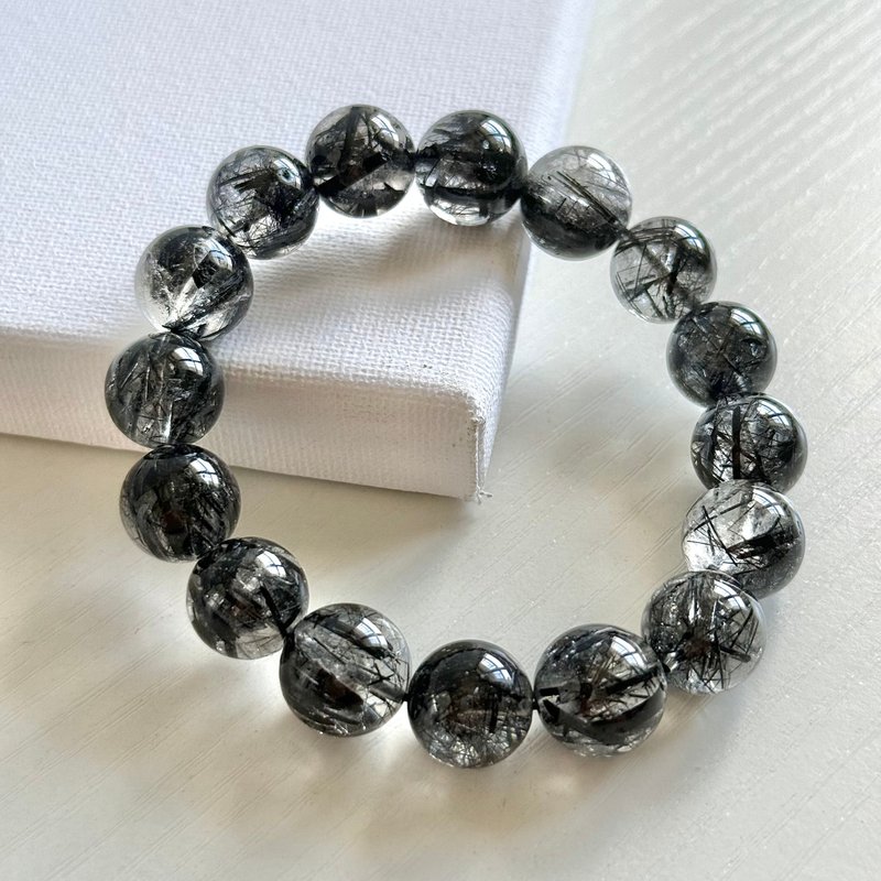 Fine black hair crystal. 13mm - Bracelets - Crystal Black