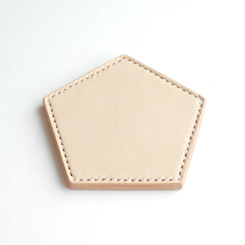 7mm Tanned Leather Coaster - Pentagonal - Coasters - Genuine Leather 