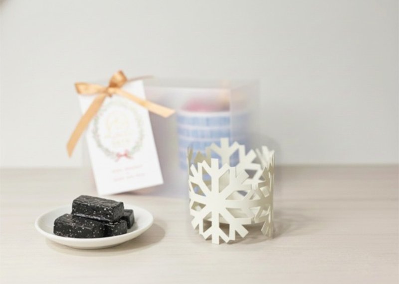聖誕雪花茶禮 聖誕節禮物 紅茶 芝麻糕 雪花燭台組合 聖誕交換禮 - 茶葉/茶包/水果茶 - 其他材質 
