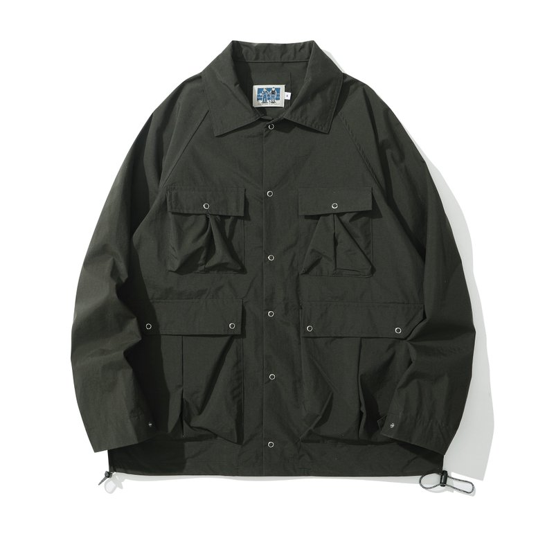 Incense Harbour MacLowly Nylon Multi Pockets Urban Outdoor Jacket - เสื้อโค้ทผู้ชาย - ไนลอน สีเทา