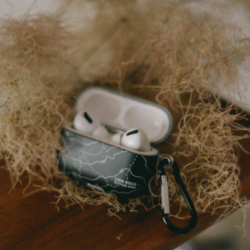 【 AIRPODS CASE 】獅子山 / the CONTOUR / ASH - AirPods/耳機保護套 - 矽膠 黑色