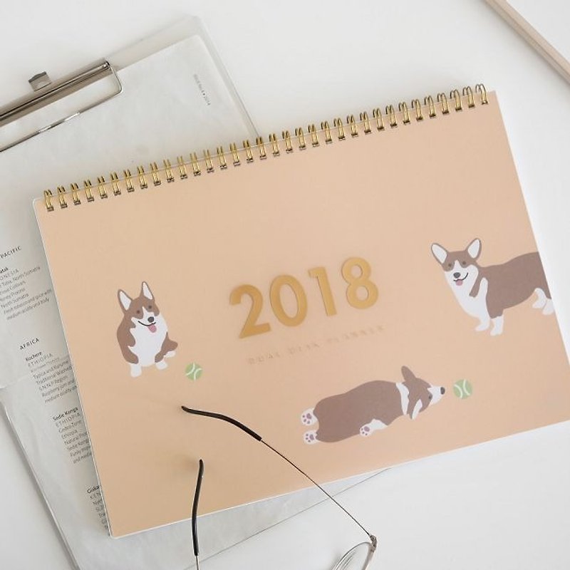 Dailylike 2018 good day double-sided plan this (aging) -02 koji dog, E2D05095 - Notebooks & Journals - Paper Brown