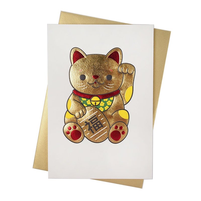 招財貓【Hallmark-Eight Bamboo傳統古風卡片 無限感謝】 - 卡片/明信片 - 紙 多色