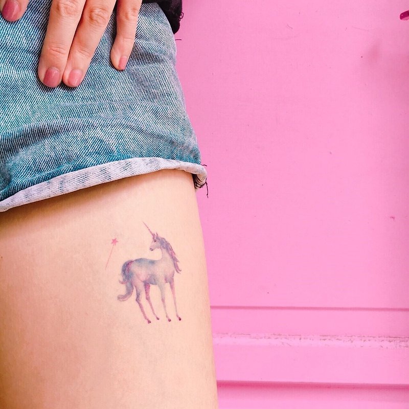 / Temporary Tattoo / 2 sheets (Each Pack) / Unicorn - Temporary Tattoos - Paper 