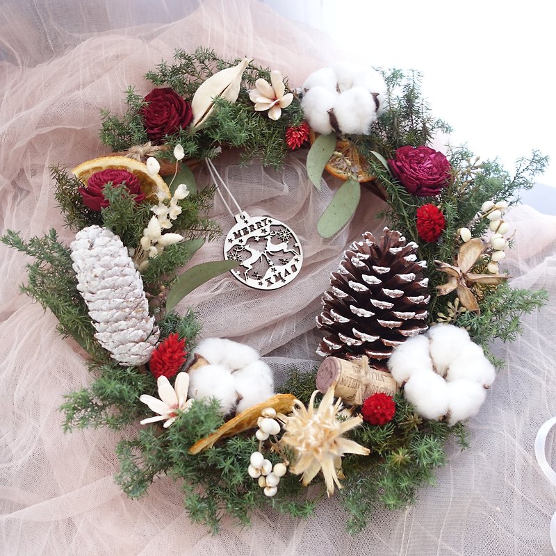 【Customized Gifts】Christmas Wreath Christmas Gift Box Christmas Gift Dried Flowers - Dried Flowers & Bouquets - Plants & Flowers 