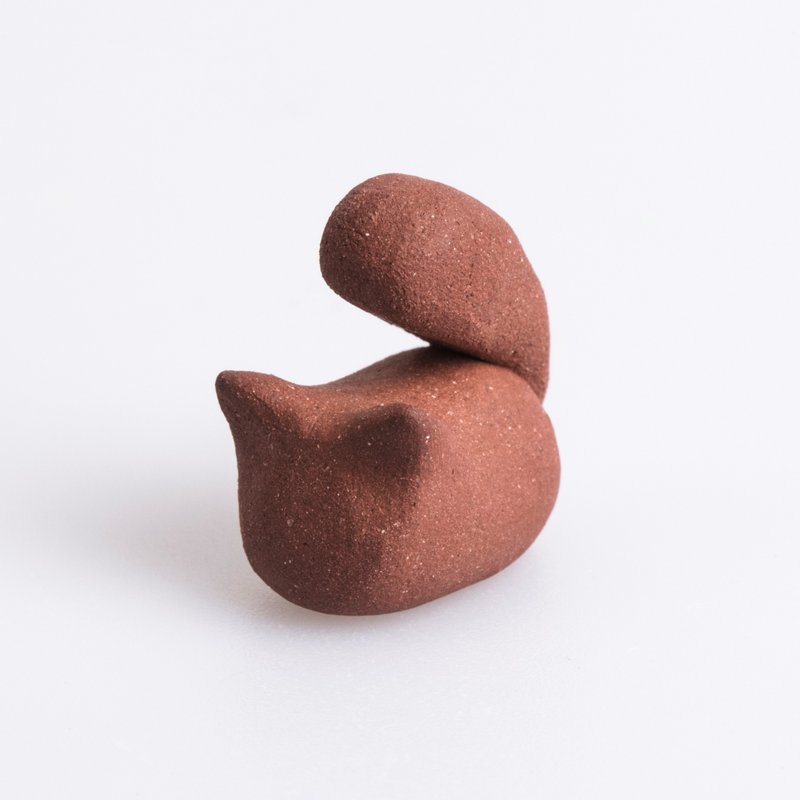 沒臉的貓系列—厚尾貓貓 - 擺飾/家飾品 - 陶 咖啡色