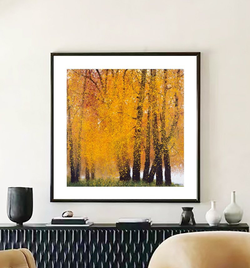 Sun Lin Artist Studio Exclusive Limited Edition Giclee Decorative Painting Gift - Posters - Other Materials Orange