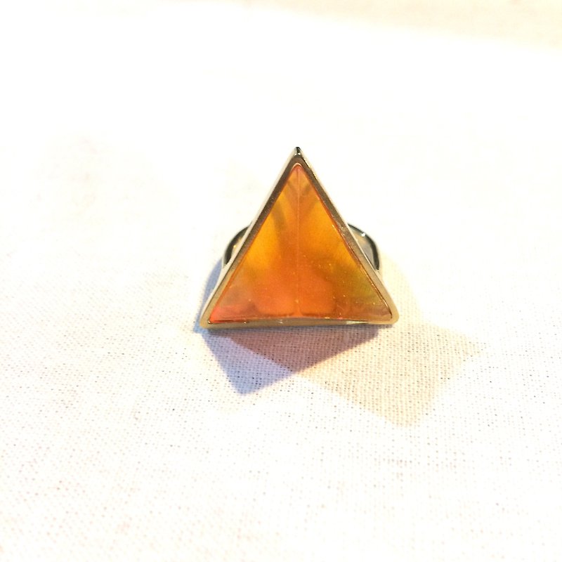 PRISM triangle ring gold orange - แหวนทั่วไป - โลหะ สีส้ม