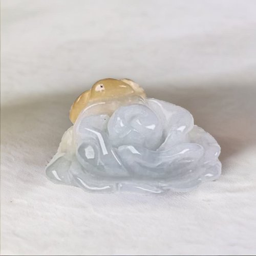 瓔珞翡翠 冰飄黃翡翠牡丹花 | 天然緬甸玉翡翠A貨 | 送禮
