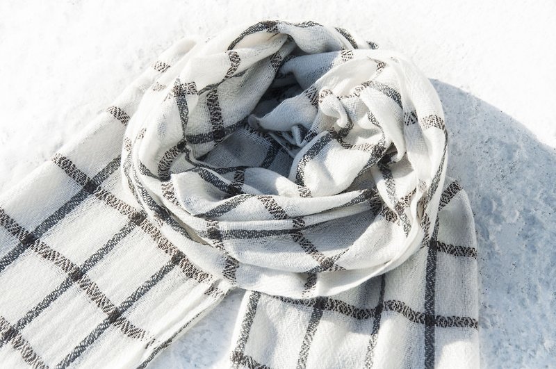 Cashmere Cashmere / Knitted Scarf / Pure Wool Scarf / Wool Shaw - Nordic Grey Zone - Knit Scarves & Wraps - Wool Multicolor