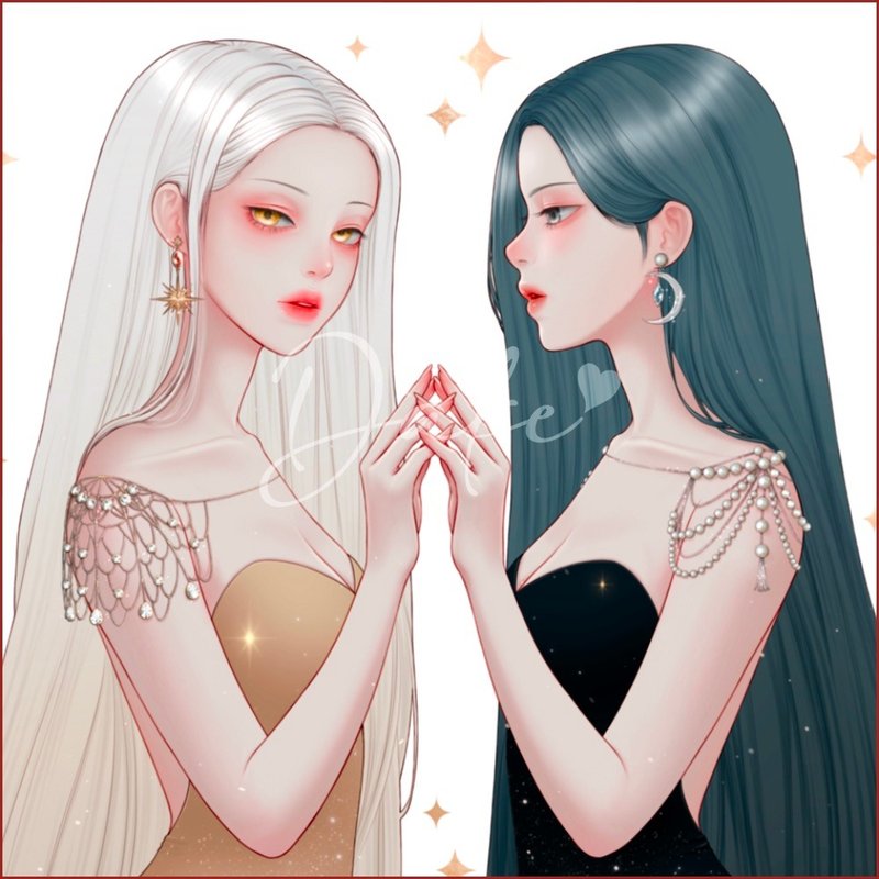宇宙少女 - 太陽與月亮 - 貼紙 - 紙 多色