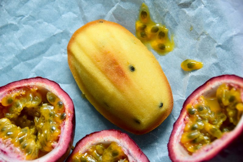 Passion Fruit Madeleine ( Summer Special ) - Handmade Cookies - Fresh Ingredients Brown