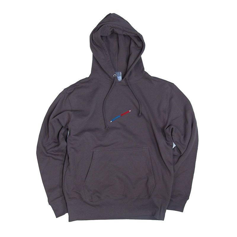 Red Blue Pencil Embroidery Pullover Hoodie Unisex S ~ XXL size, kids size available Tcollector - เสื้อฮู้ด - ผ้าฝ้าย/ผ้าลินิน สีนำ้ตาล