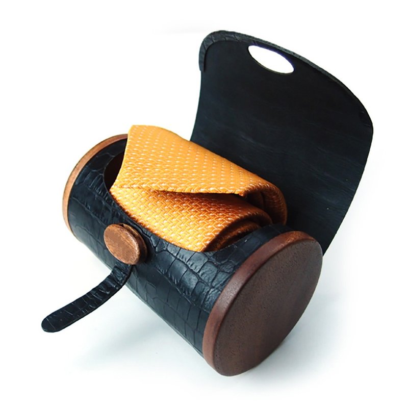 Wood & Leather Goods Necktie Case - 領帶/領帶夾 - 木頭 咖啡色