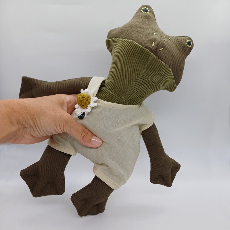 Frog soft toy, Frog Stuffed Animal, Gift for baby - Kids' Toys - Cotton & Hemp Green