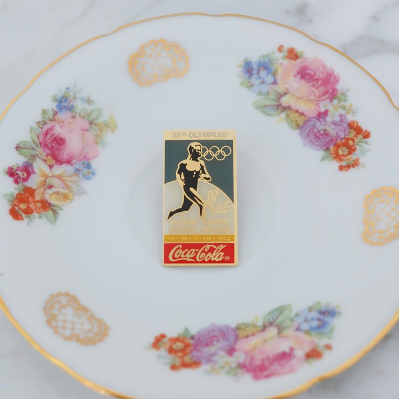 復古可口可樂 x 1952 赫爾辛基奧運紀念別針 - 徽章/別針 - 銅/黃銅 藍色