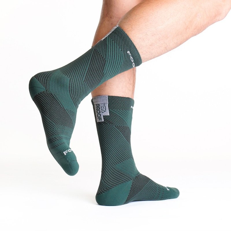 【FOOTLAND】METAPROOF Mountain Walker Waterproof Socks Green - ชุดเดินป่า - ขนแกะ สีเขียว
