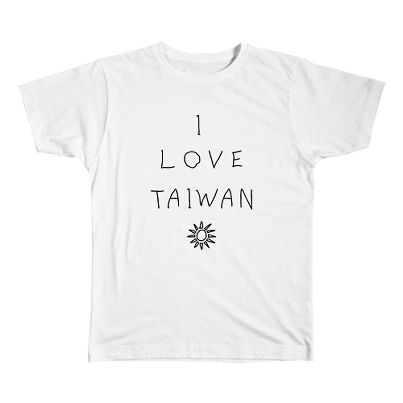 I LOVE TAIWAN T恤 - 女 T 恤 - 棉．麻 白色