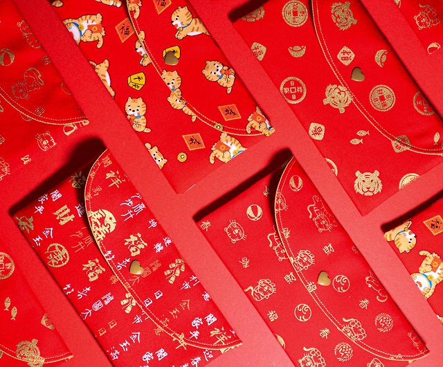 手作り布赤い鞄 縁起の良い言葉 ショップ Qingtian Handmade ご祝儀袋 ポチ袋 Pinkoi