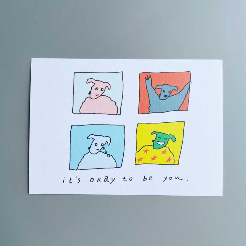 it's okay to be you | thick white ivory postcard - การ์ด/โปสการ์ด - กระดาษ ขาว