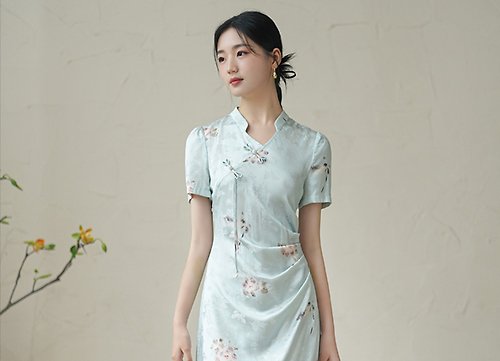 初蟬 漣漪 新中式復古中國風 氣質盤扣改良旗袍洋裝