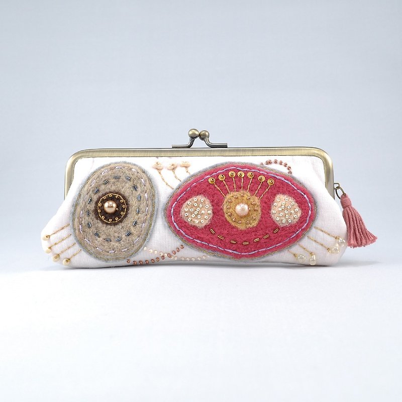 Eyeglass case / pen case mouth 5 - Toiletry Bags & Pouches - Wool Pink