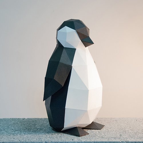 問創 Ask Creative DIY手作3D紙模型擺飾 小動物系列 - 極地企鵝寶寶(可加購冰山)