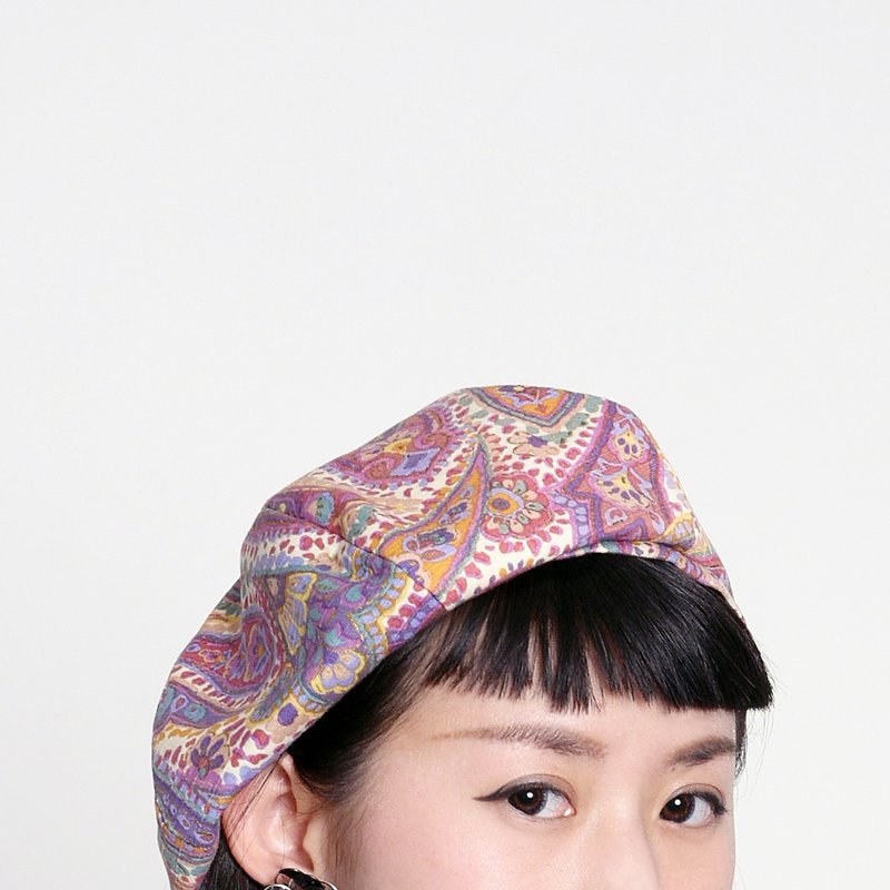 JOJA│ Beile / Japanese cloth / purple amoeba - S - หมวก - ผ้าฝ้าย/ผ้าลินิน สีม่วง