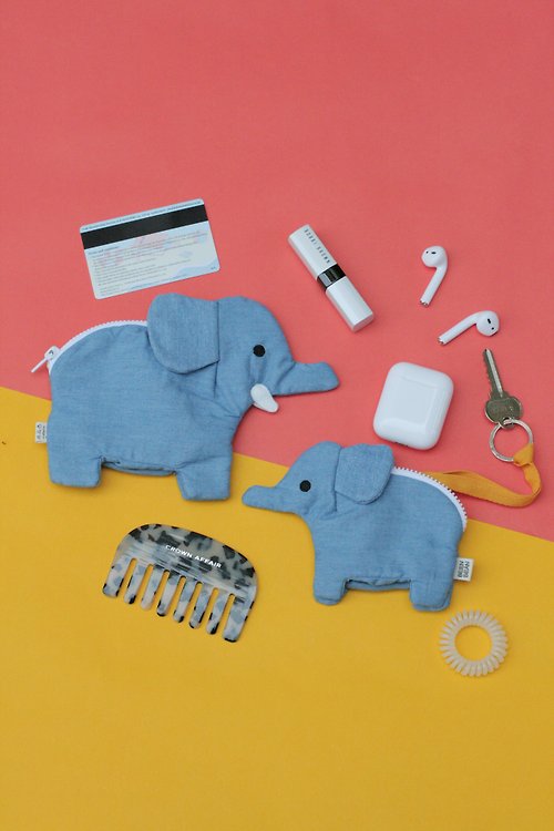 BeenBean Elephant and mini Elephant pouch