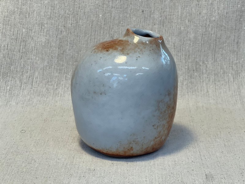 Hand pinched Shino vase - Pottery & Ceramics - Pottery Silver