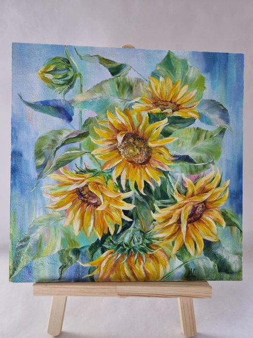 Sunflowers』ウクライナ支援 絵画 - 絵画