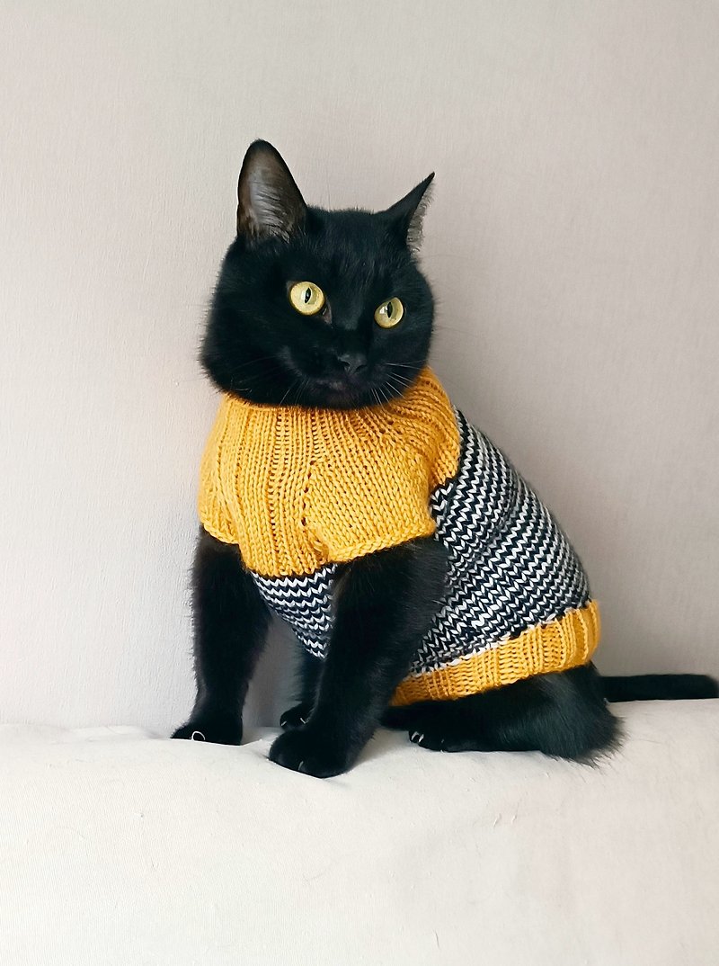 Sweater for cats Pet clothes Knitwear for cats Sphynx cat jumper Kitten sweater - ชุดสัตว์เลี้ยง - ขนแกะ 