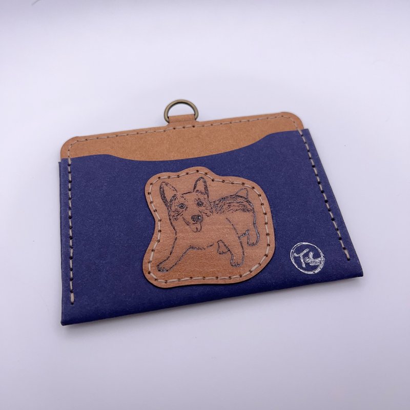 Horizontal ID holder, Easy Card holder-Corgi - ID & Badge Holders - Paper Blue