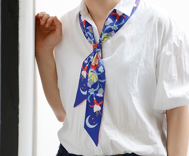 Twilly scarf neckerchief for handbag handle silk ribbon band for