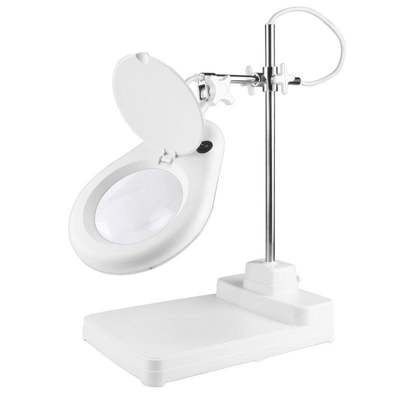 1.8x/3D/127mm 工作型XY支臂LED護眼檯燈放大鏡 座式平台【E045】 - 燈具/燈飾 - 玻璃 白色