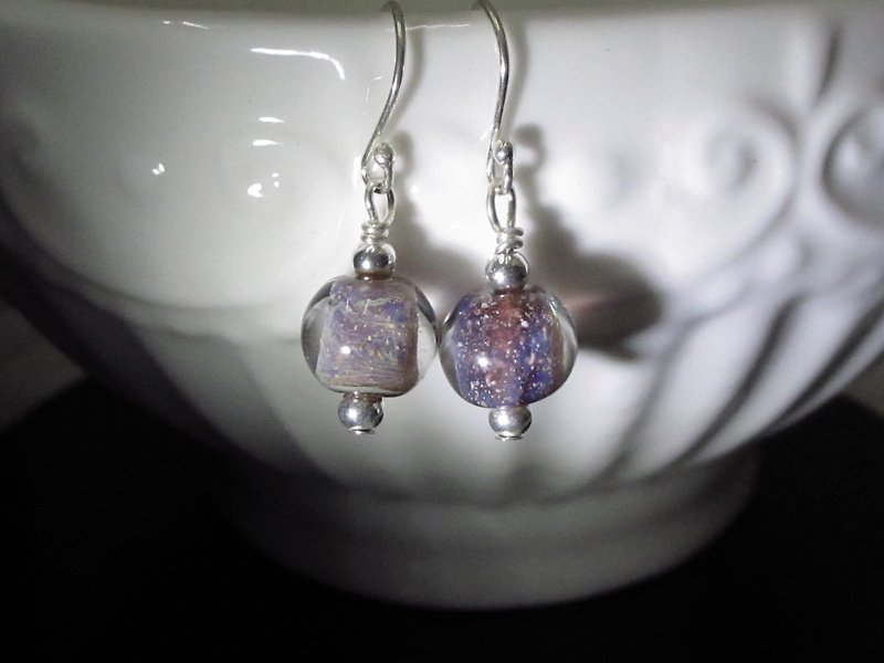 × | Small universe series | × 925 sterling silver question mark ear hook glass earrings (a pair) - ต่างหู - แก้ว หลากหลายสี