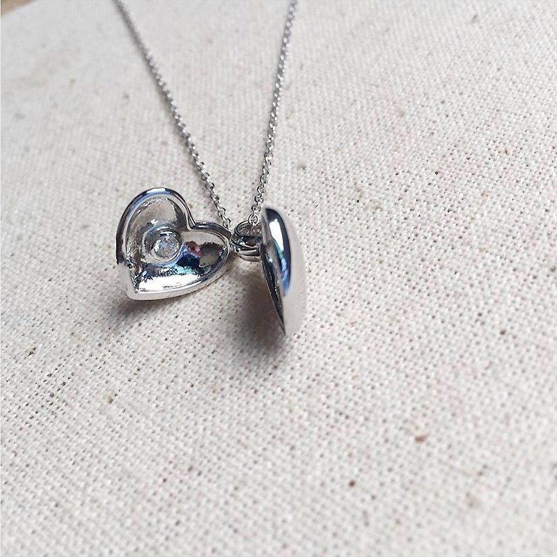 Locket heart necklace  - Necklaces - Sterling Silver Silver