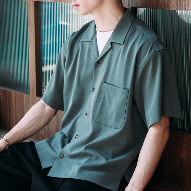 SOS x NA Cuban collar casual shirt - เสื้อเชิ้ตผู้ชาย - ไฟเบอร์อื่นๆ 