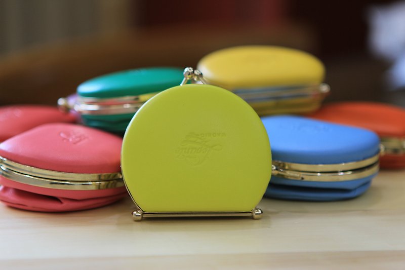 Limited Spain Lepanto Macaron handmade purse - green apple green - Coin Purses - Genuine Leather Multicolor