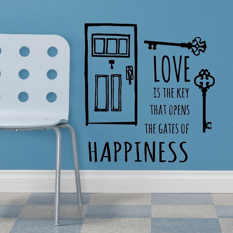 《Smart Design》創意無痕壁貼◆敲開幸福門 8色可選 - 牆貼/牆身裝飾 - 紙 