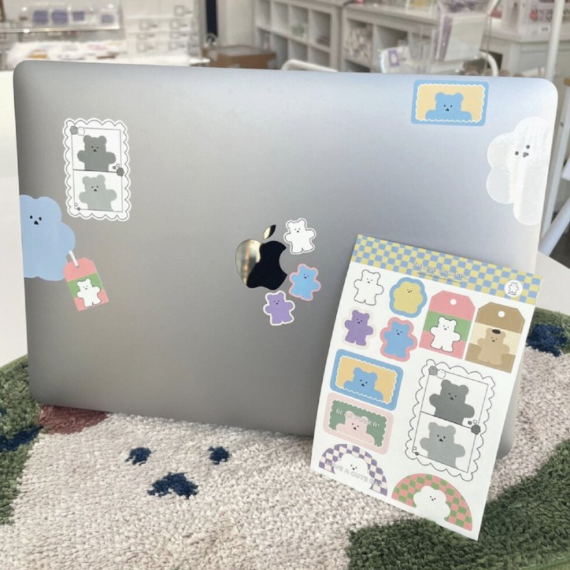韓國文創 Chanibear sticker - vintage 可爱的粘贴 - 貼紙 - 紙 