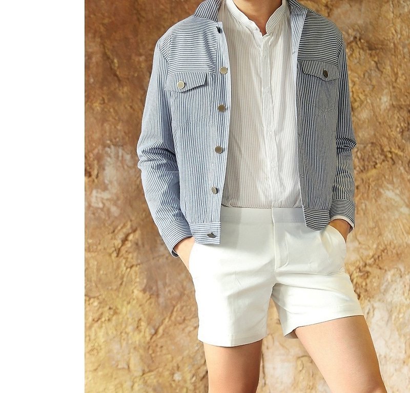 White short pants - กางเกงขายาว - ผ้าฝ้าย/ผ้าลินิน ขาว