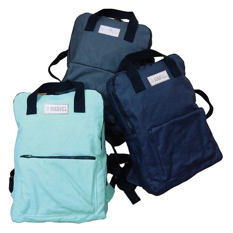 【Is Marvel】Simple style fashion dual-use backpack - Backpacks - Cotton & Hemp Multicolor