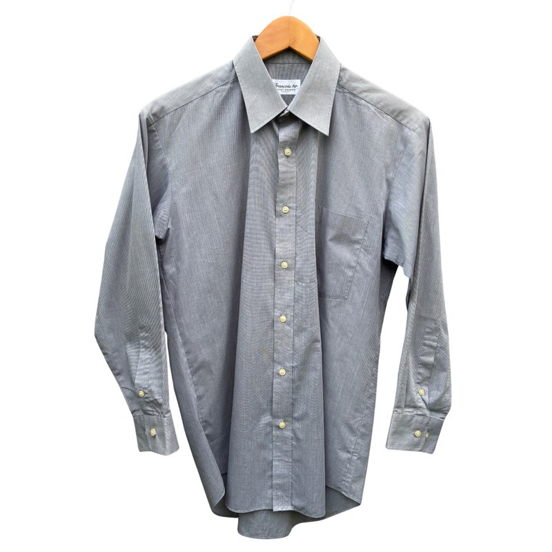 ヴィンテージ ピエール・バルマン フランソワ1世 グレー ドレスシャツ 長袖 ボタンアップ - シャツ メンズ - コットン・麻 グレー