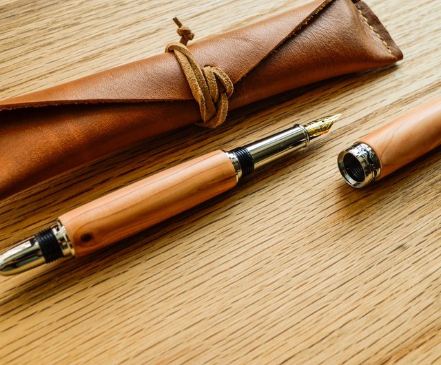 Leather Pen Holder  Handmade Leather Fountain Pen Pouch – WoodFountainPens