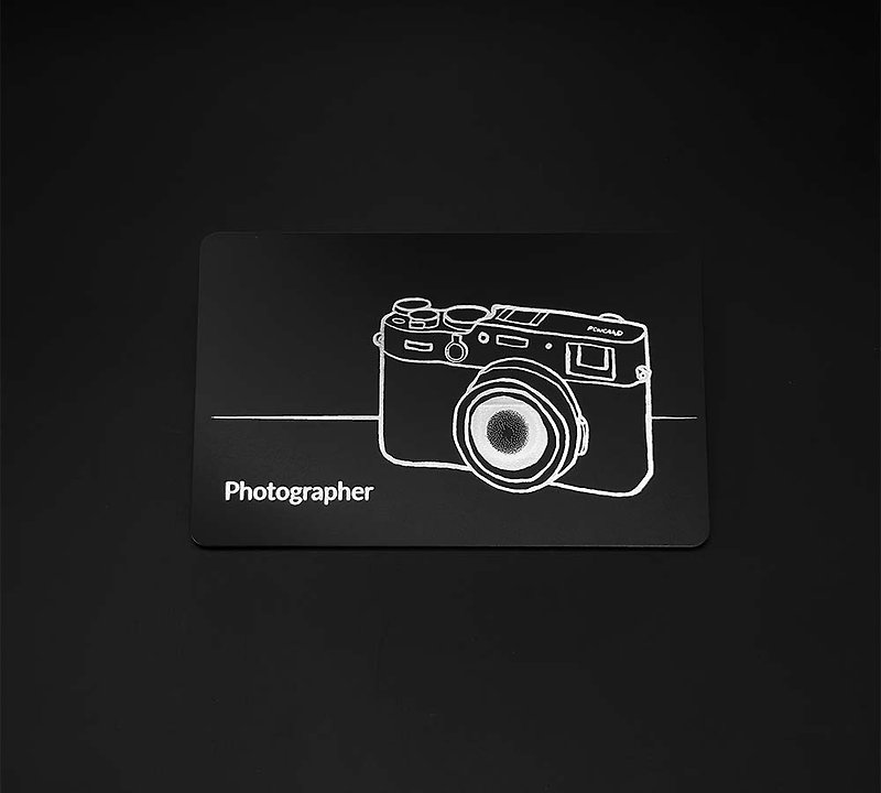 【人気デザイン】カメラマン名刺（キーホルダー無料） - ガジェット - プラスチック ブラック