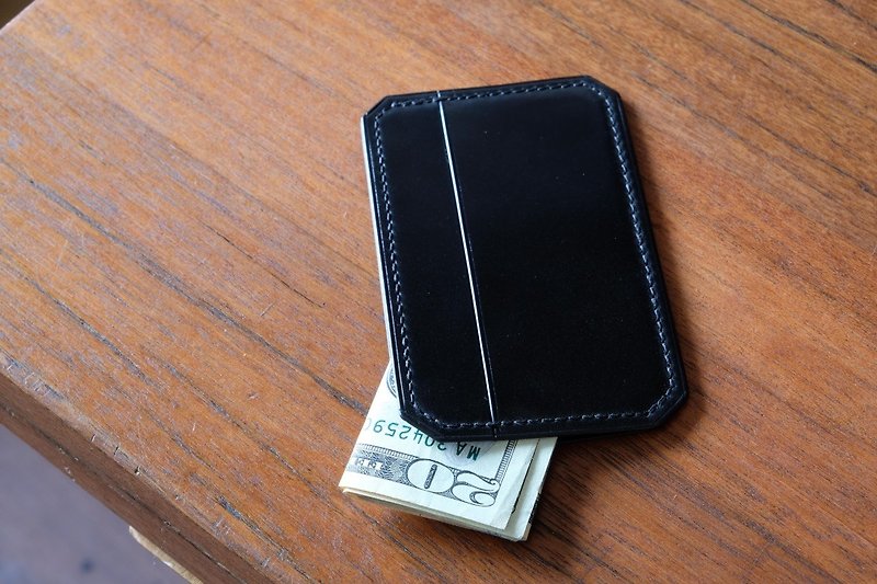 ミルディハンズ-カードウォレット02-日本のコードバン - 財布 - 革 ブラック