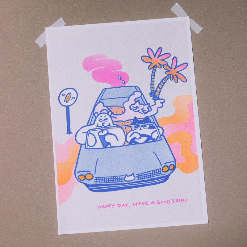 孤單小蟲 系列A4海報-Happy Day, Have A Good Trip - 海報/掛畫/掛布 - 紙 多色