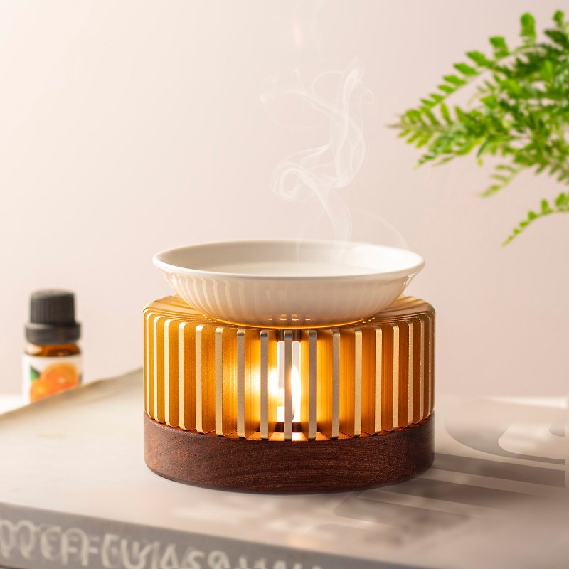 Aromatherapy Melting Wax Lamp Aromatherapy Essential Oil Candle Stand Home Fragrance Aids Sleep Sandalwood Tea Aromatherapy Furnace Decoration - น้ำหอม - อลูมิเนียมอัลลอยด์ สีทอง